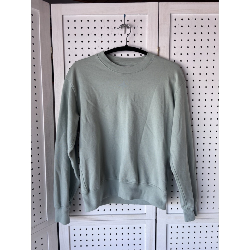 Aritzia Sweat Fleece Perfect Crew Sweatshirt Women's 2XS Light Green Comfort